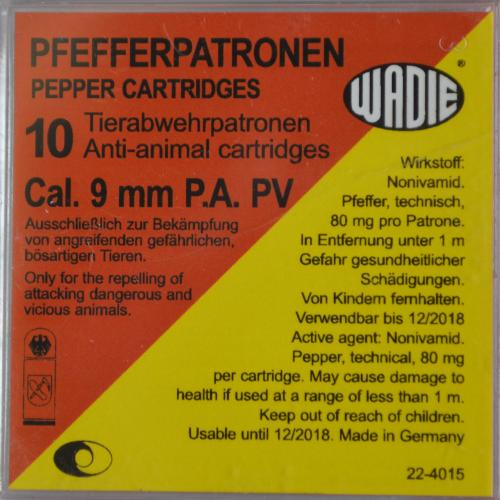 Wadie Cartouche 9mm PAK Pepper (x10)